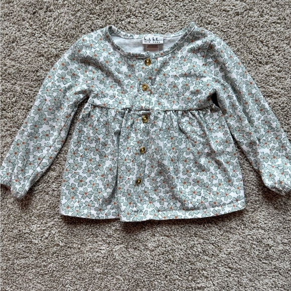 Nicole Miller Floral Button-Up Top Blouse with Empire Waist - Size 3T - Picture 3 of 7